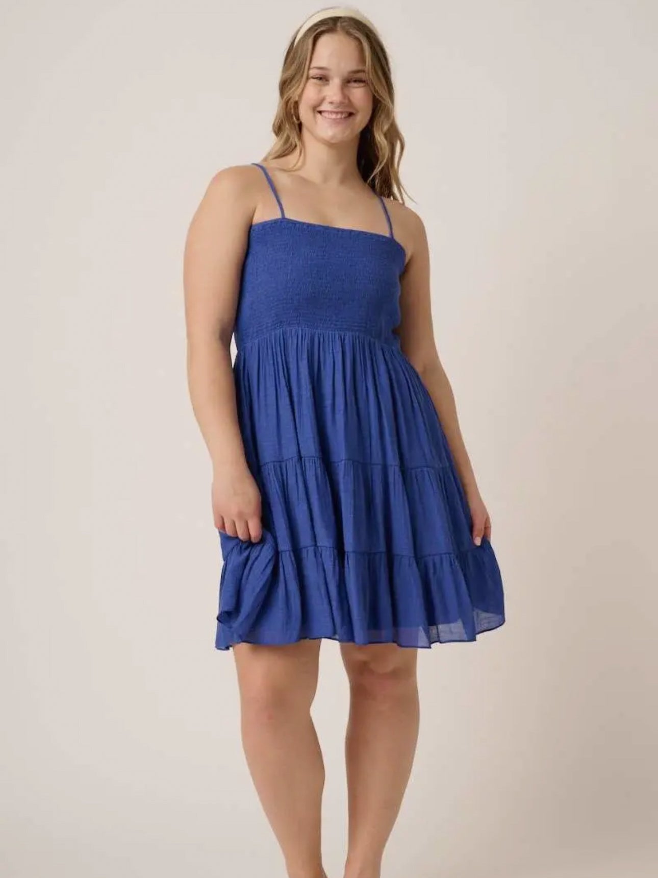 Island Blue Tiered Mini Dress