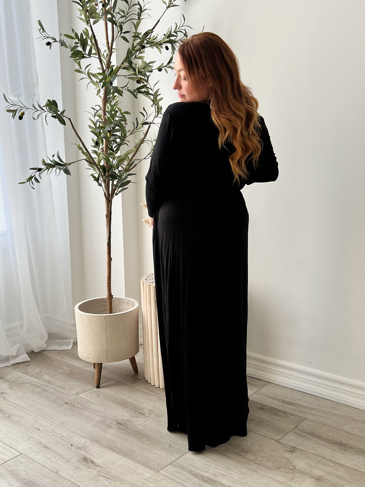 Little Black Midi Wrap Dress