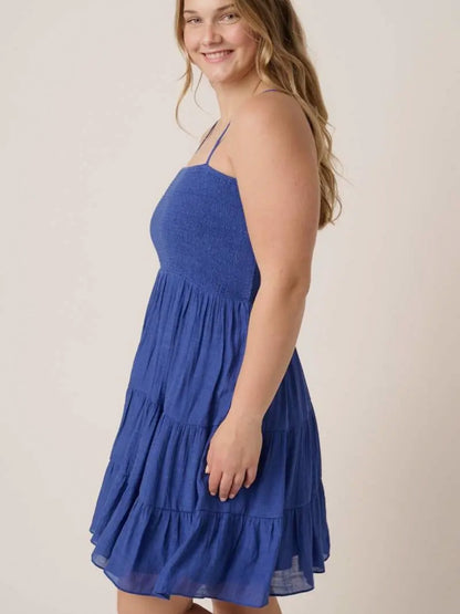 Island Blue Tiered Mini Dress