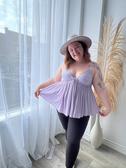 Lavender and Lace Flare Tank