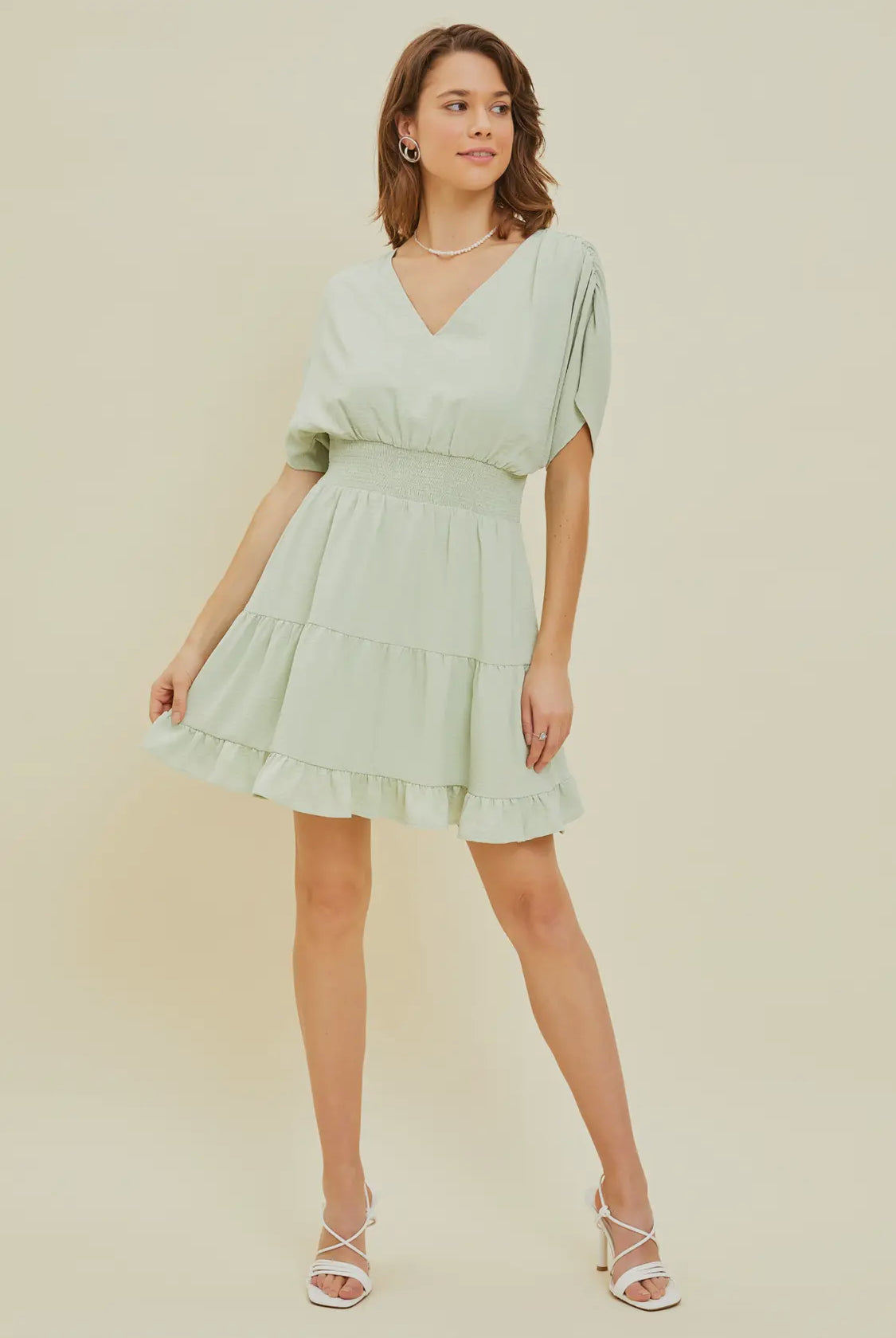 Bright Side Mint Green Tiered Ruffle Dress