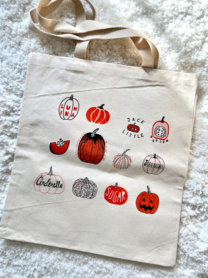 Pumpkin Types Tote Bag