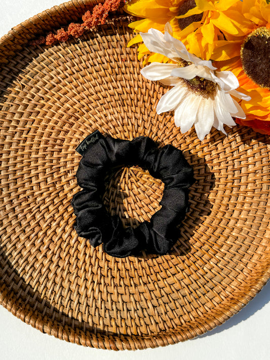 Black Satin | Skinny Scrunchie