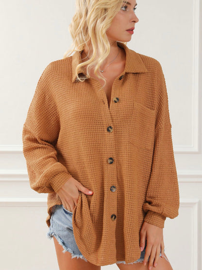 Toasty Texture Burnt Orange Waffle Top