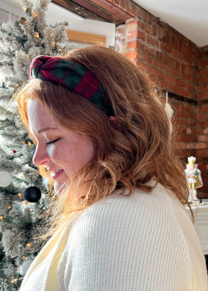 Cozy Christmas Plaid | Knotted Headband