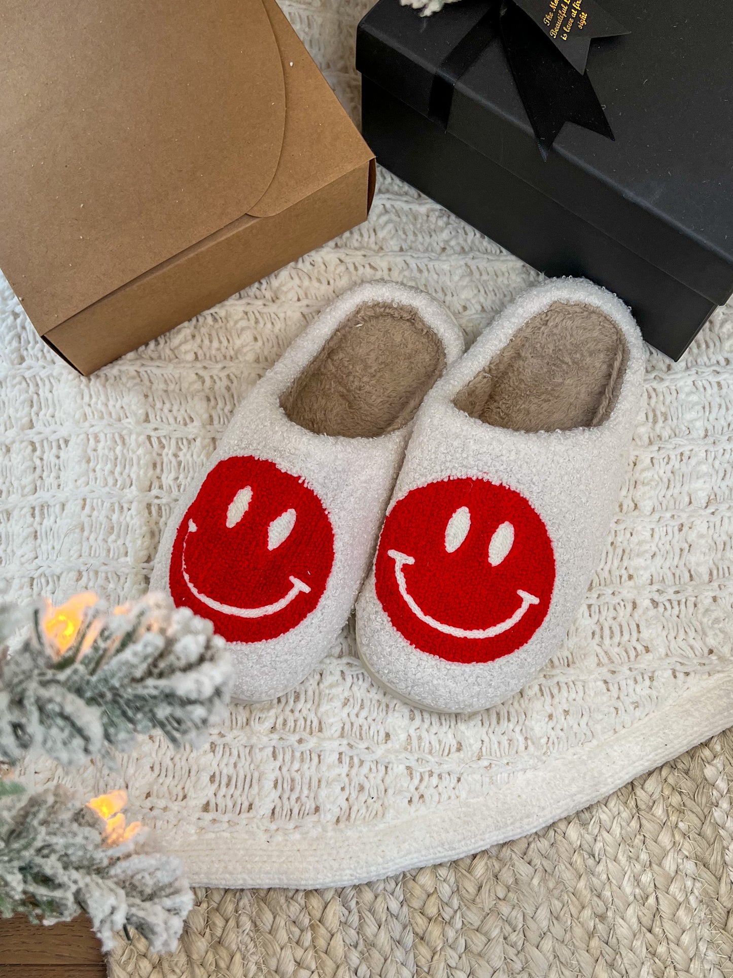 Jolly Red Smile Slippers